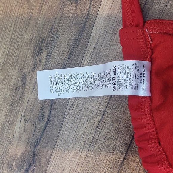 ASOS Black Red Strappy Hook & Eye Triangle Bikini Top & Back Seam String Bottom - Picture 6 of 14